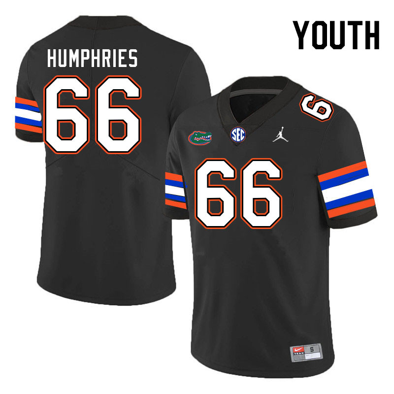 Youth #66 Jaelin Humphries Florida Gators College Football Jerseys Stitched-Black - Click Image to Close